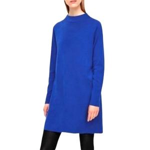 COS 100% Wool Longlined Mock Neck Knit Sweater Dress
